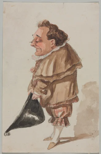 Man with a Large Hat by Paul Gavarni, drawing
