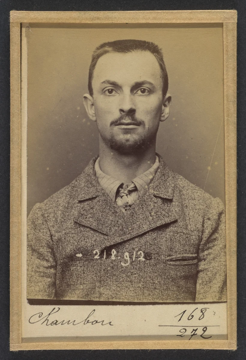 Chambon. Raoul. 20 ans, né le 3/7/73 à Valréas (Vaucluse). Graveur. Anarchiste. 26/5/94. by Alphonse Bertillon, photograph, 1894
