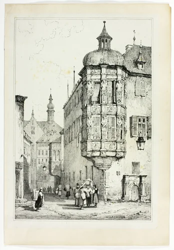 Wurzburg, from Facsimiles of Sketches made in Flanders and Germany by Samuel Prout, print, 1833