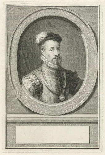 Portret van Robert Dudley, graaf van Leicester by Jacob Houbraken, print, 1747-1759
