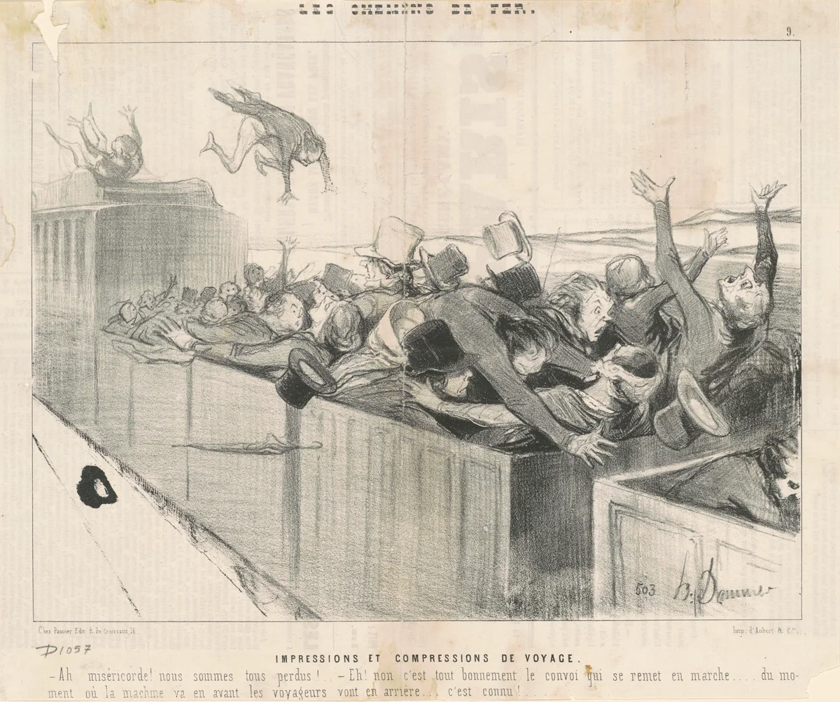 Impressions et compressions de voyage by Honoré Daumier, print, 1843