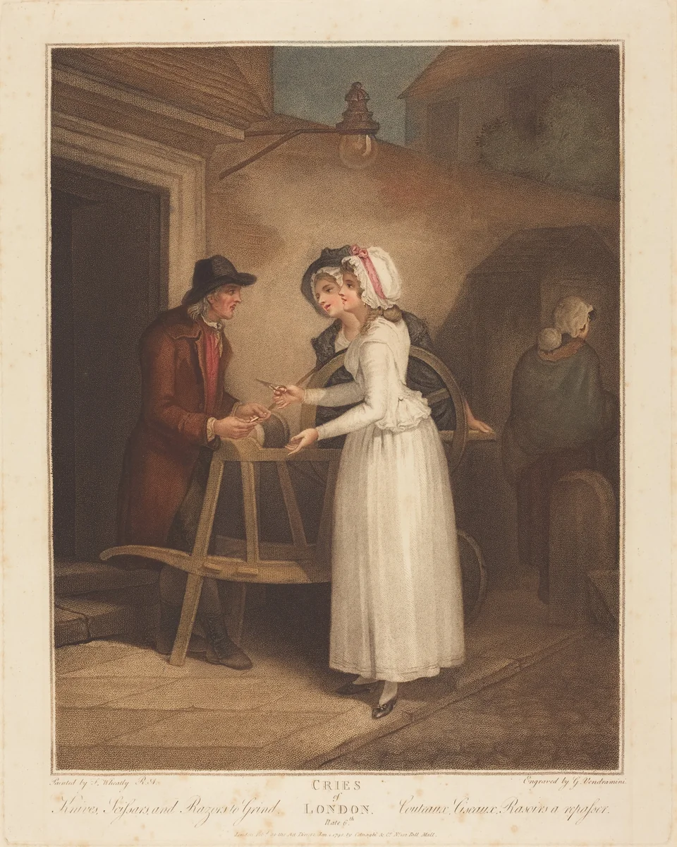 Knives, Scissors and Razors to Grind by Giovanni Vendramini, print, 1795