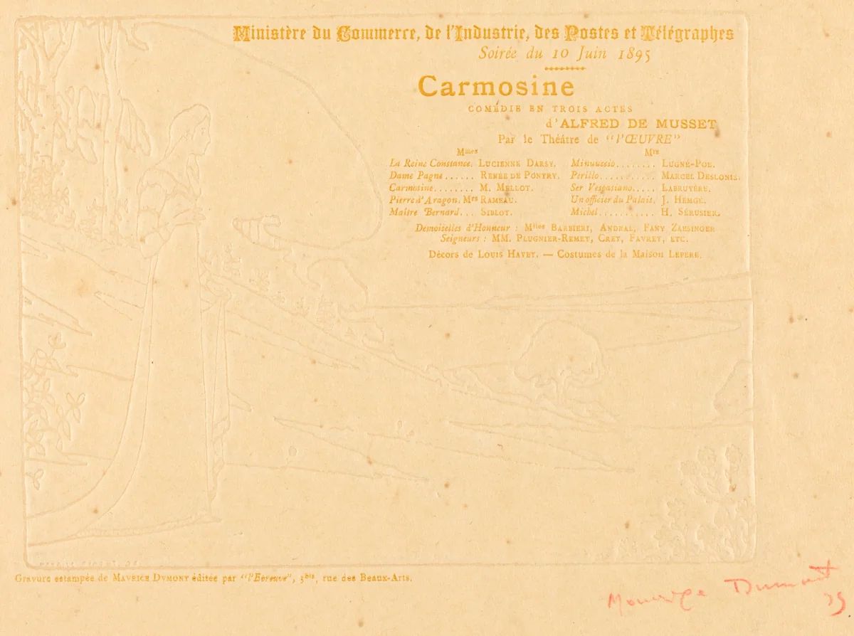 Carmosine by Maurice Dumont, print, 1895