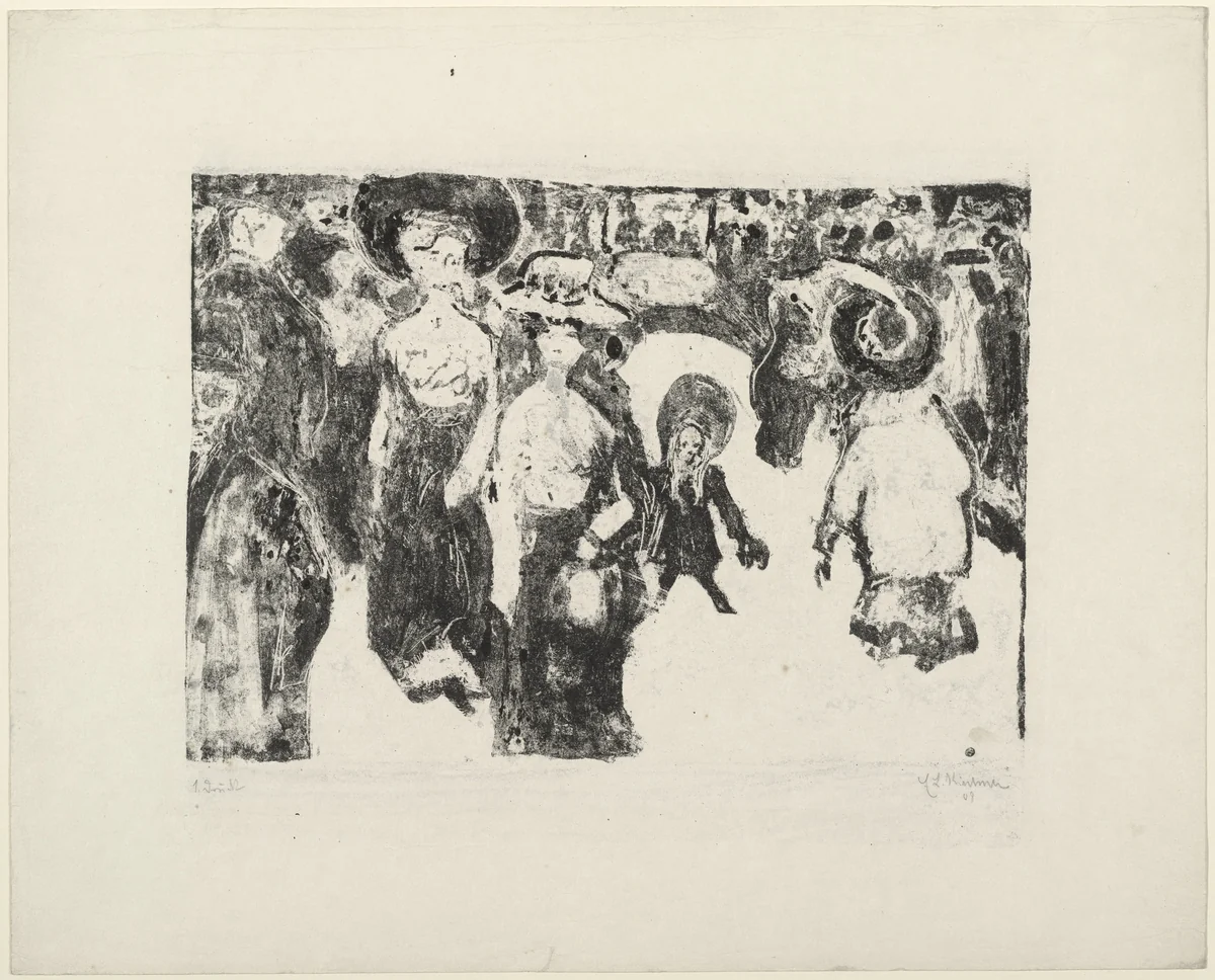 Streetlife in Dresden (Strassenleben in Dresden) by Ernst Ludwig Kirchner, print, 1908