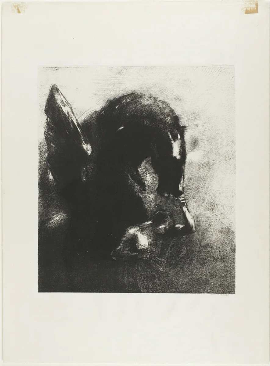 Captive Pegasus by Odilon Redon, print, 1889