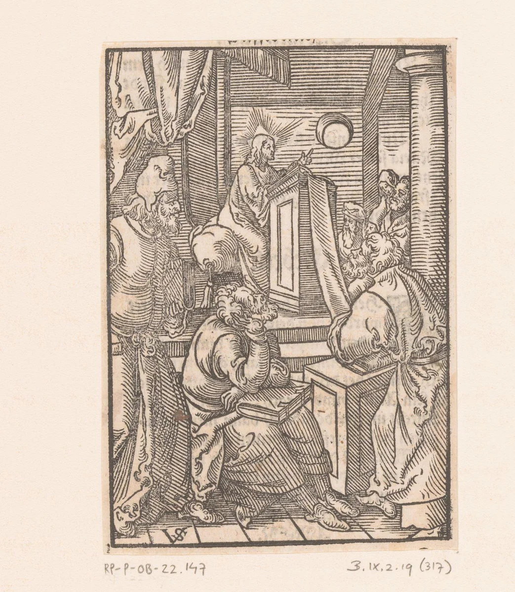 Twaalfjarige Christus in de tempel by Unknown, print, 1552