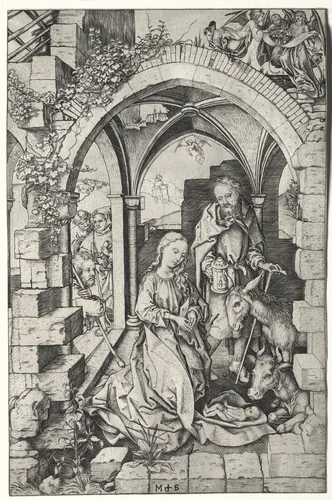 Life of the Virgin: The Nativity by Martin Schongauer, print, 1465-1480
