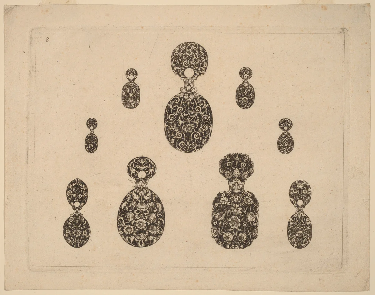 Jewelry Ornament by Theodor de Bry, print, 1528-1598