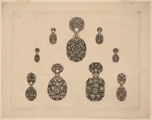 Jewelry Ornament by Theodor de Bry, print, 1528-1598