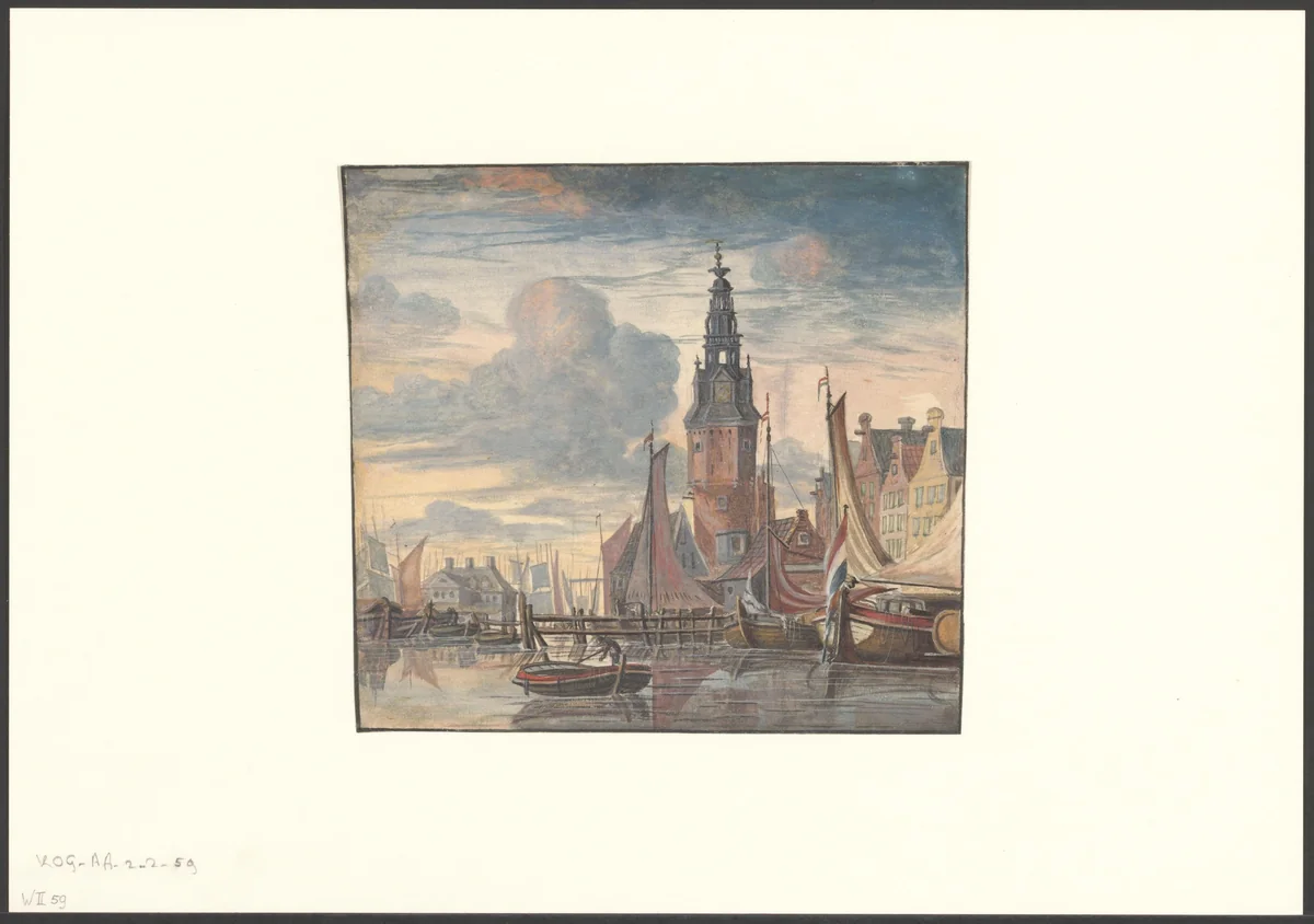 Gezicht op de Haringpakkerij by anonymous, drawing, 1800-1899