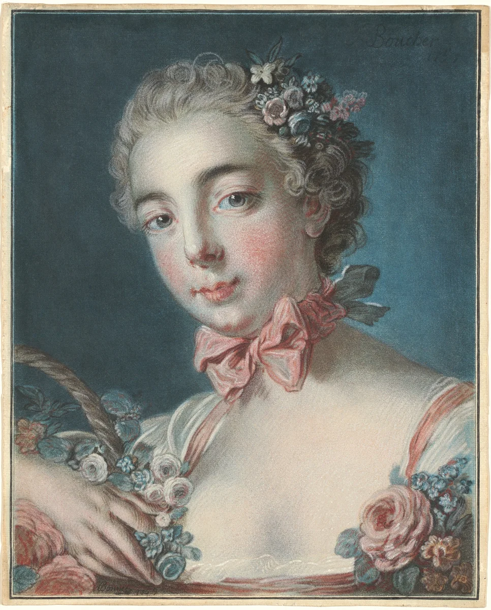 Tête de Flore (Head of Flora) by Louis-Marin Bonnet; François Boucher, print, 1769