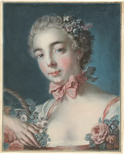 Tête de Flore (Head of Flora) by Louis-Marin Bonnet; François Boucher, print, 1769