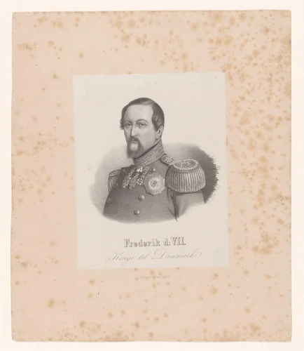 Portret van Frederik VII, Koning van Denemarken by Christian Martin Tegner, print, 1837-1881