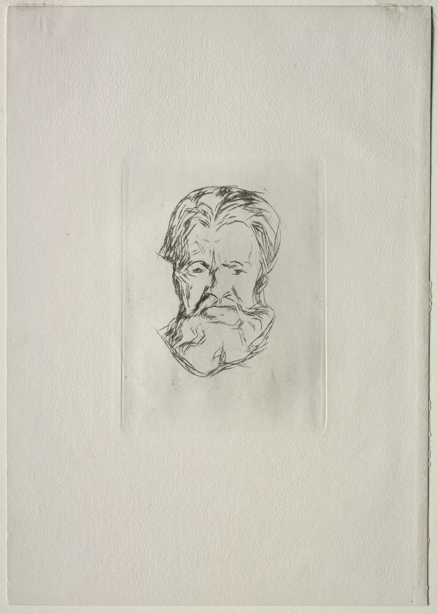 Head of a Man by Edvard Munch, print, 1906-1918