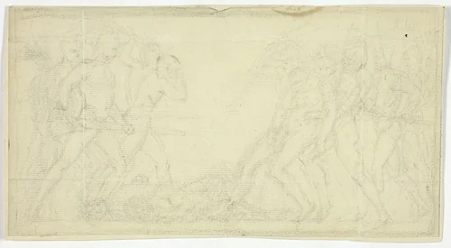 Frieze of Warriors by Thomas Stothard, drawing, 1800-1899