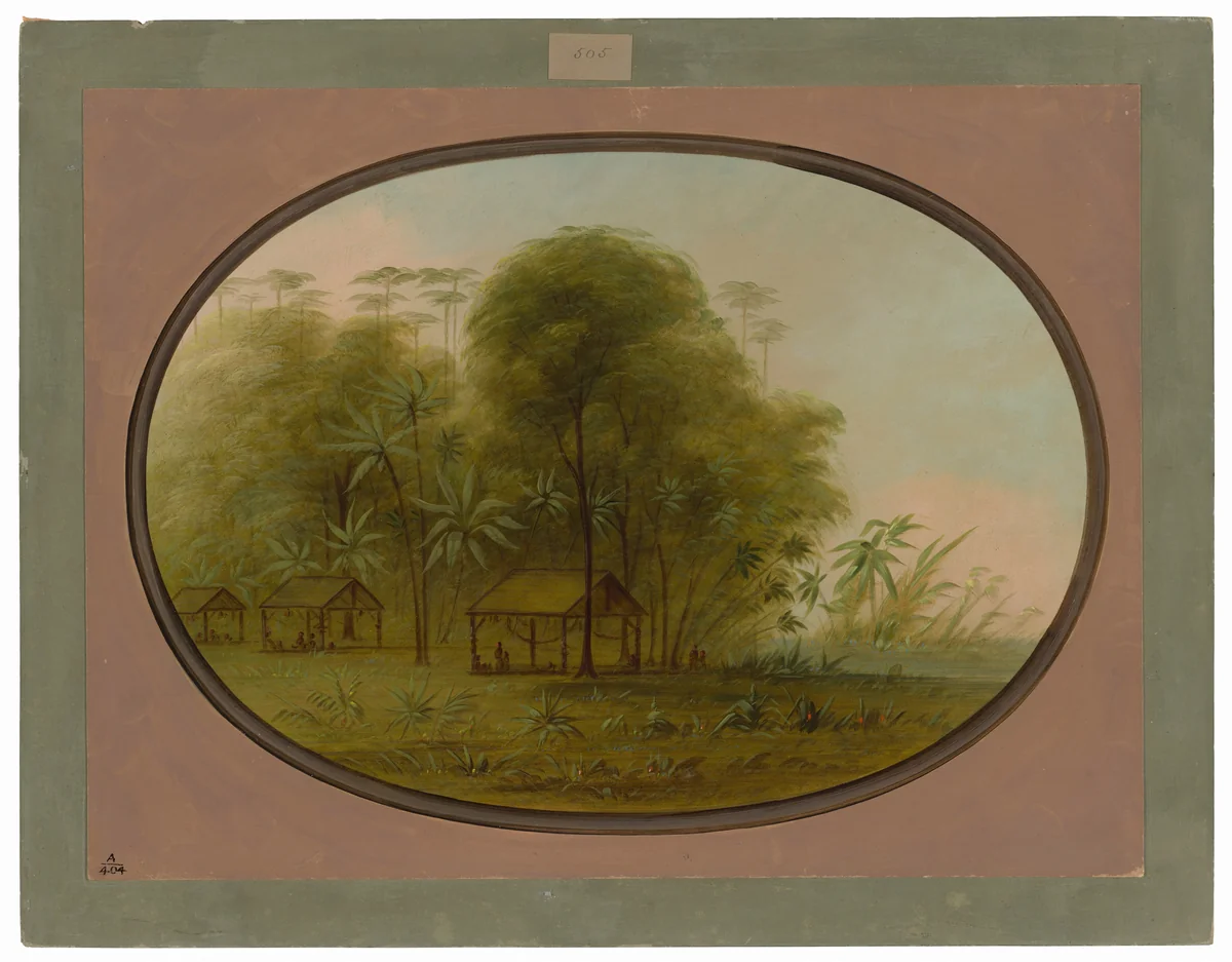 Arowak Village by George Catlin, painting, 1854-1869