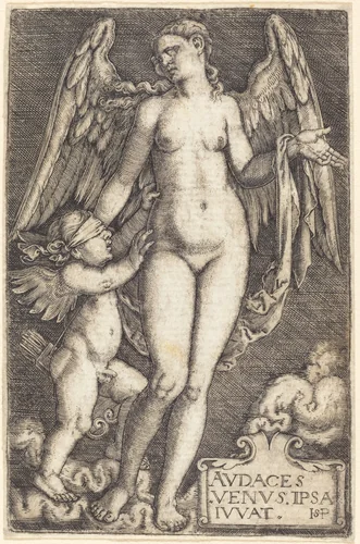 Venus and Cupid by Sebald Beham, print, 1526-1530