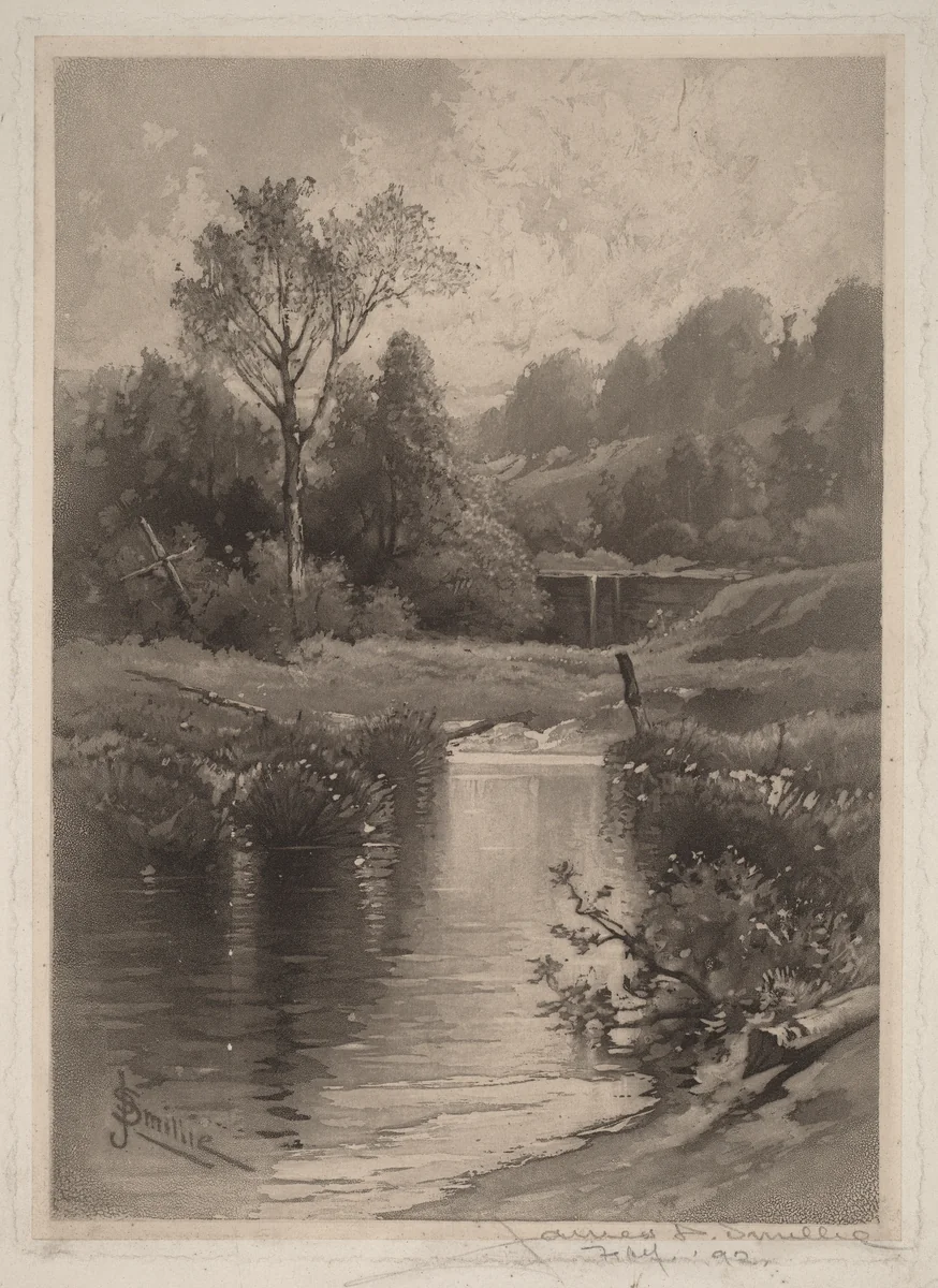 An Old Dam Near Montrose by James David Smillie, print, 1891