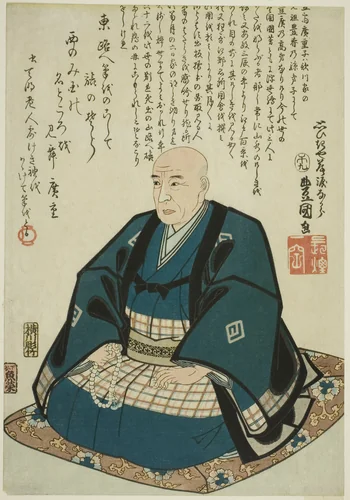 Memorial portrait of Utagawa Hiroshige by Utagawa Kunisada (歌川国貞), print, 1858