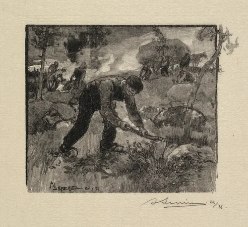 Fontainebleau Forest: Pulling the Heather (La Forêt de Fontainebleau: Arracheurs de Bruyères) by Auguste Louis Lepère, book, 1890