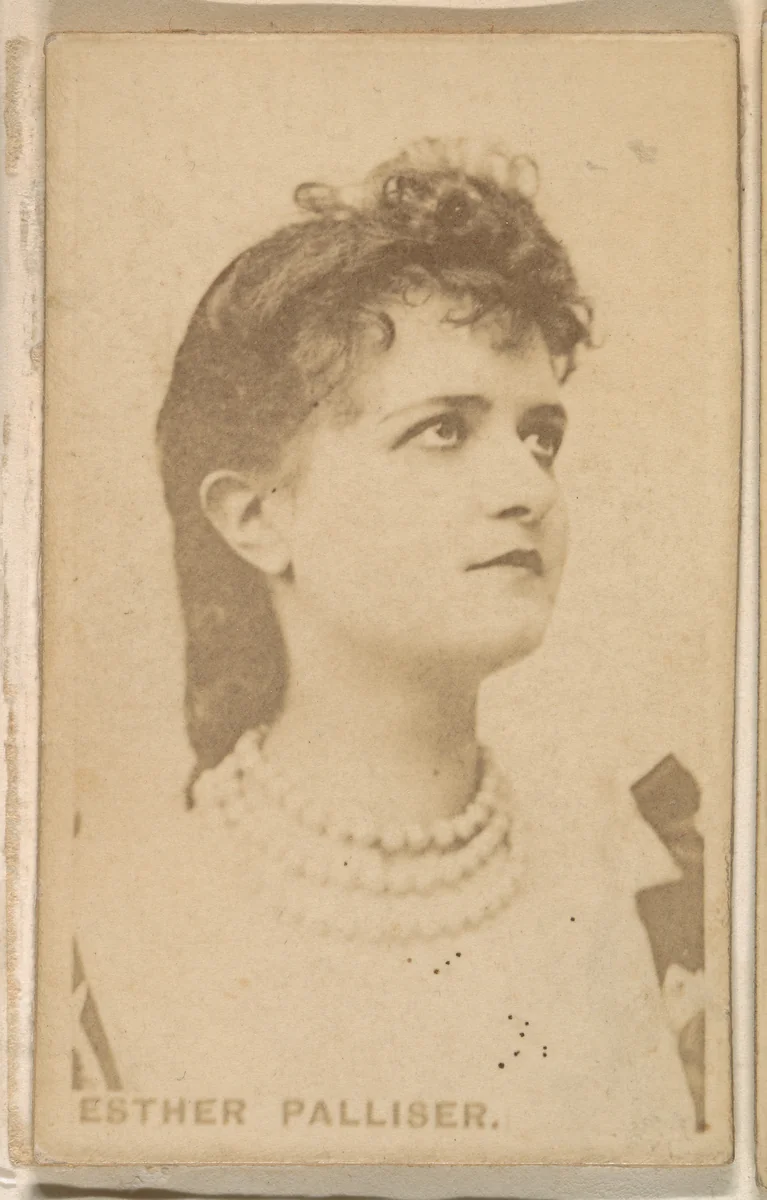 Esther Palliser, from the Actresses series (N246), Type 1, issued by Kinney Brothers to promote Sporting Extra Cigarettes by Kinney Brothers Tobacco Company, photograph, 1888-1892