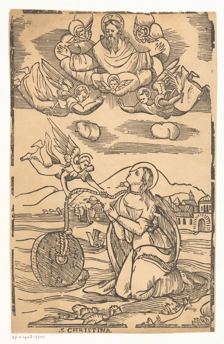 Heilige Christina by anonymous, print, 1500-1599