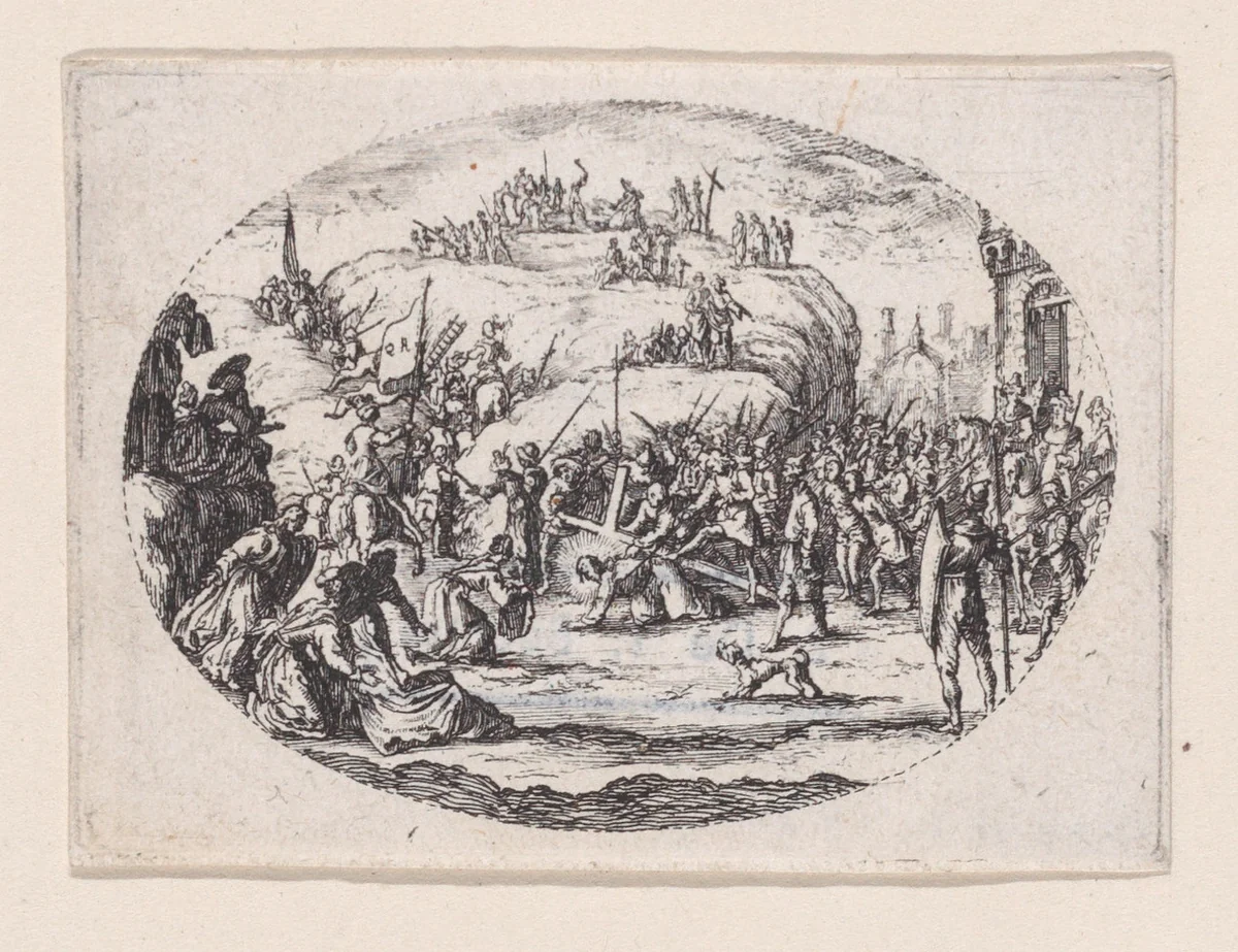 Reverse Copy of Le Petit Portement de Croix (The Small Carrying of the Cross) by Jacques Callot, print, 1620-1700