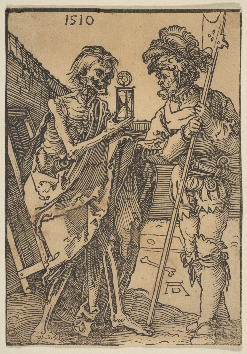 Death and the Lansquenet by Albrecht Dürer, print, 1510