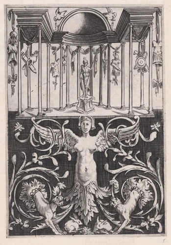 Ornamental Panel by Agostino Veneziano, print, 1514-1536