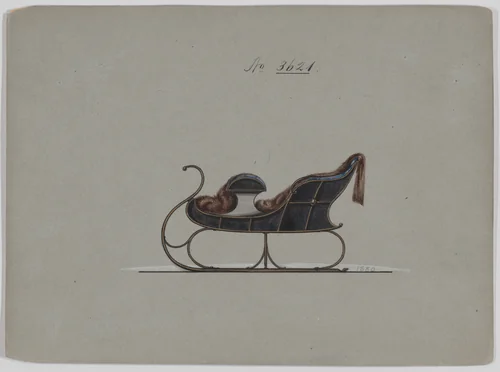 Design for 4 Seat Sleigh, no. 3621 by Brewster & Co., drawing, 1880