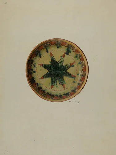 Pa. German Small Plate by Eugene Shellady, index of american design, 1938