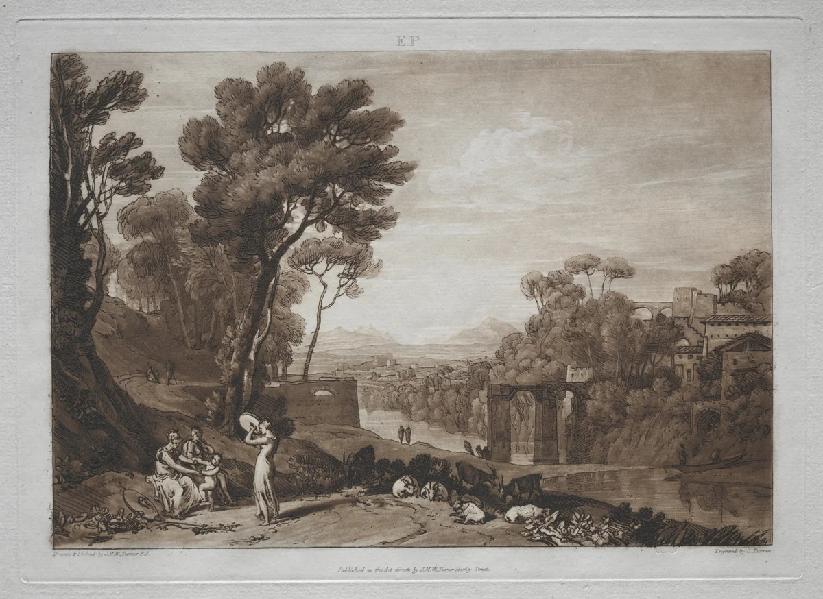 Liber Studiorum: The Woman and the Tambourine by Joseph Turner, print