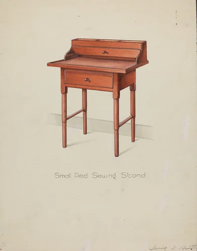 Shaker Sewing Table by Irving I. Smith, index of american design, 1935-1942