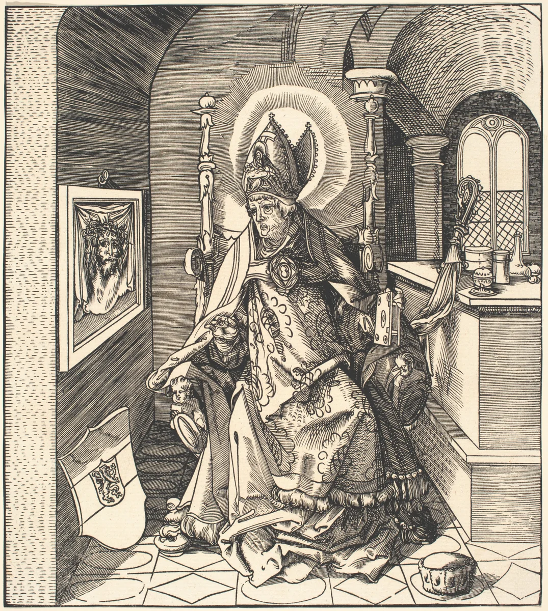 Saint Remigius by Leonhard Beck, print, 1510