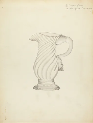 Blown Glass - Pitcher by Vincent Burzy, index of american design, 1935-1942
