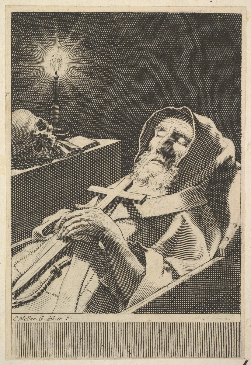 St. Francis de Paul by Claude Mellan, print, 1600-1688