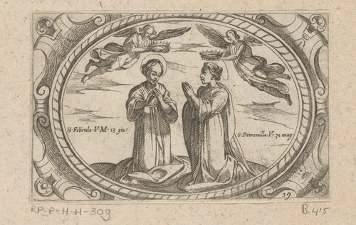 H. Felicula en H. Petronilla by Antonio Tempesta, print, 1565-1630