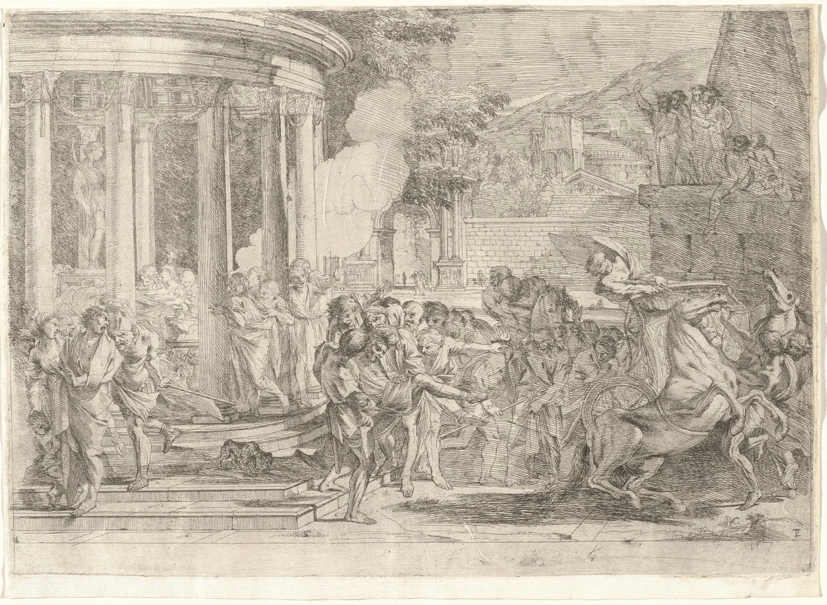 Camma and Sinorix by Pietro Testa, print, 1630-1640