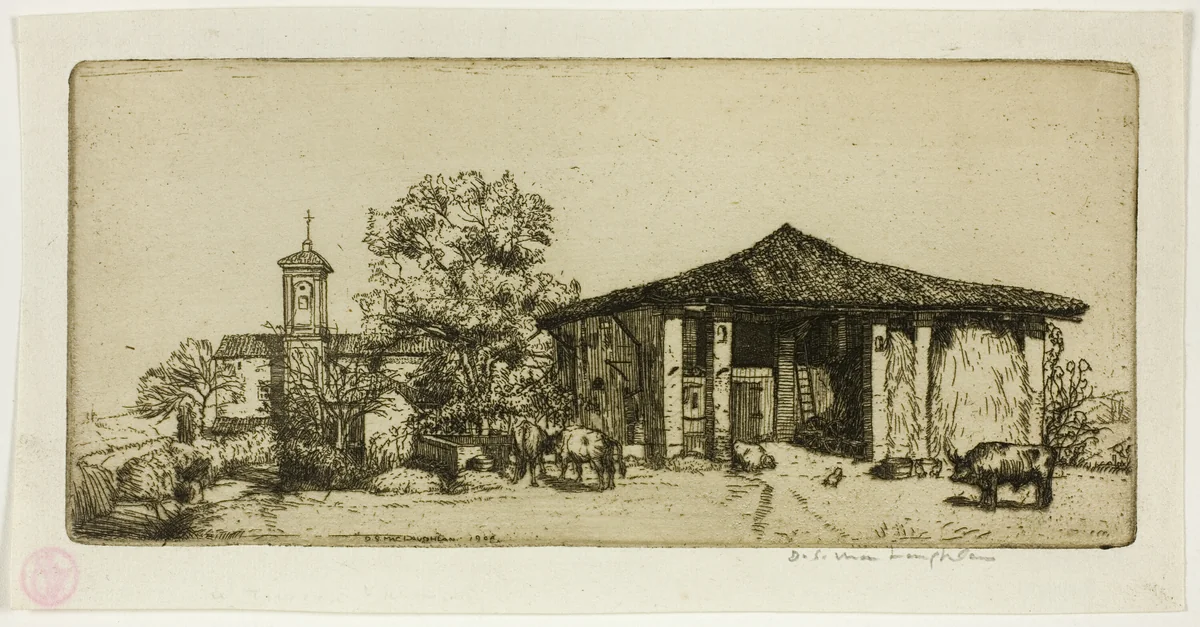 A Tuscan Farm by Donald Shaw MacLaughlan, print, 1904