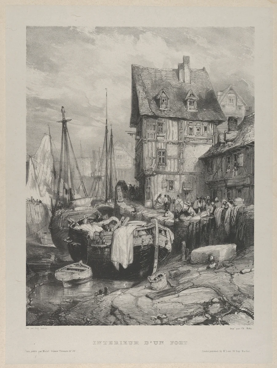 Interior of a Port by Eugène Isabey, print, 1833