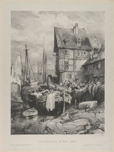 Interior of a Port by Eugène Isabey, print, 1833