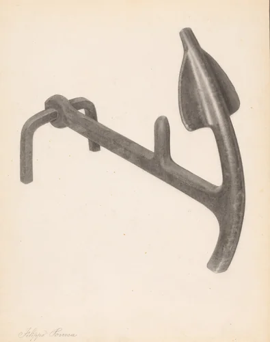 Andiron (one of pair) by Filippo Porreca, index of american design, 1938
