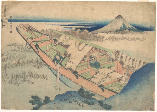 Ushibori in Hitachi Province (Jōshū Ushibori), from the series Thirty-six Views of Mount Fuji (Fugaku sanjūrokkei) by Katsushika Hokusai (葛飾 北斎), print, 1820-1842