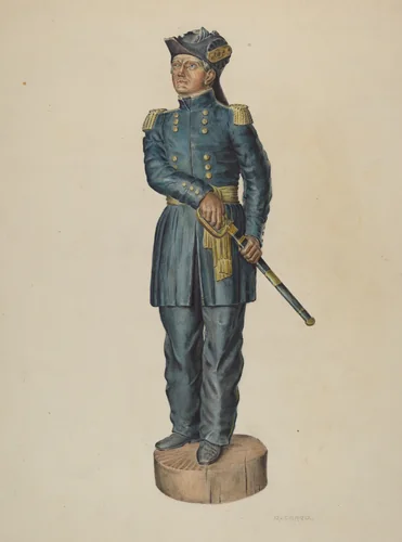 Carved Figure by Raymond Chard, index of american design, 1940