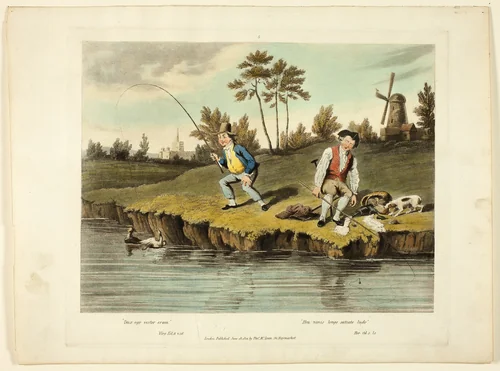 Delights of Fishing by Charles Turner, print, 1823