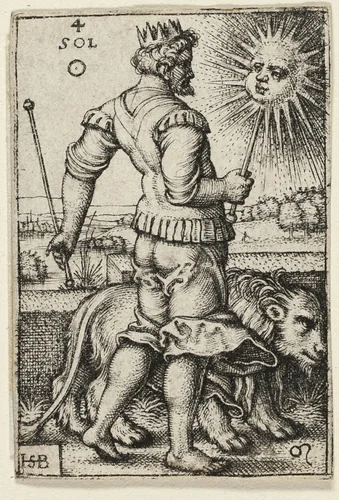 Sun, plate four from The Seven Planets with the Zodiacs by Sebald Beham, print, 1539