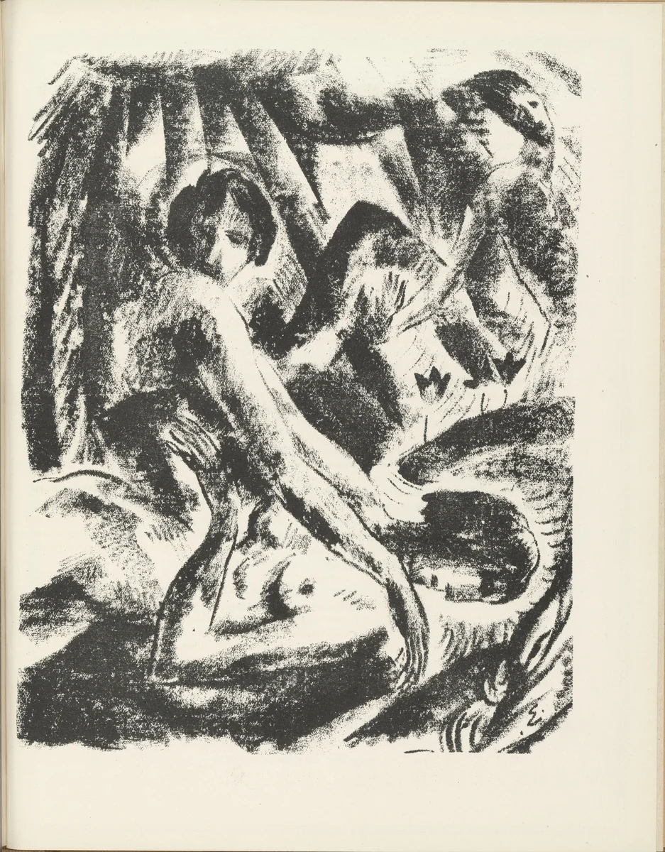 Salvation (Erlösung) (plate, page 111) from the periodical Münchner Blätter für Dichtung und Graphik, vol. 1, no. 7 (July 1919) by Josef Eberz, periodical, 1919