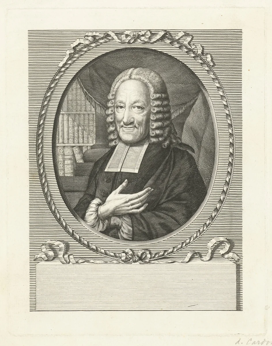 Portret van Jacobus Willemsen op 75-jarige leeftijd by Antoine Cardon, print, 1773-1775