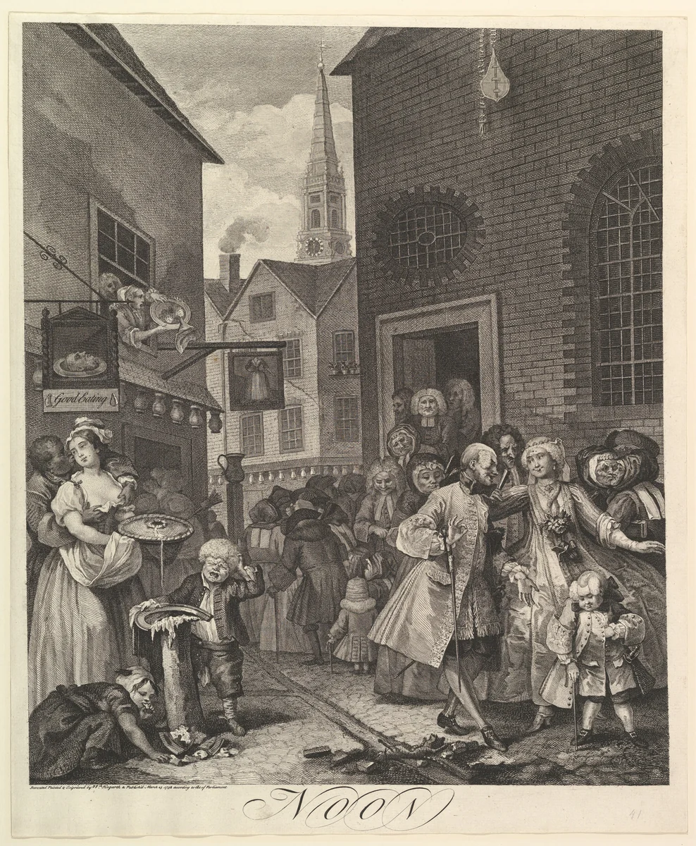 Noon: The Four Times of Day by William Hogarth, print, 1738