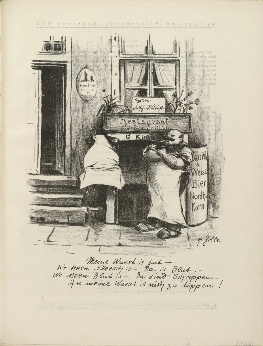 The Publican (Der Budiker) (plate, folio 48) from the periodical Der Bildermann, supplement to vol. 1, no. 4 (May 1916) by Heinrich Zille, periodical, 1916